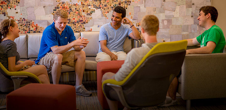 Northwestern students in a residence hall.