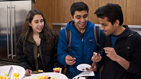 Students getting snacks prior to an event