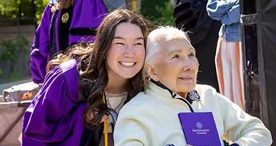 Student with an older woman.