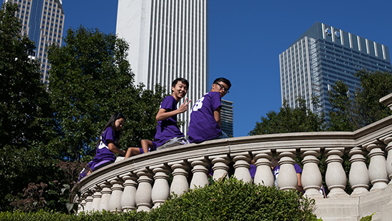 Students at the park