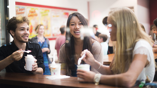 Students eating at Andy's Frozen Custard