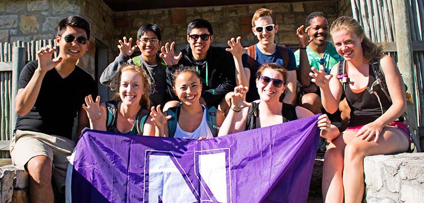 students in South Africa giving the Wildcat claw