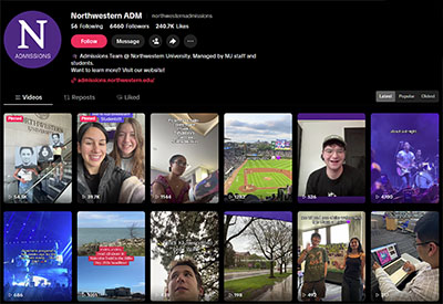 Screenshot of Undergraduate Admission TikTok page