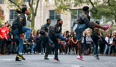 students dancing